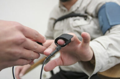 Licensed polygraph examiner administering a lie detector test at Eye Spy Detective Agency in Michigan